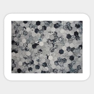 Gray and black hive printed textile Sticker